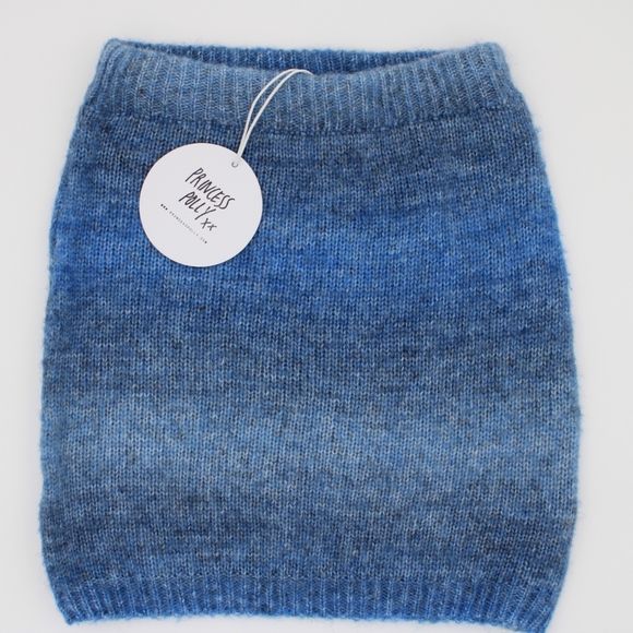 Princess Polly Dresses & Skirts - Princess Polly “Reid” Blue Knit Mini Skirt – XS/S (NWT)
